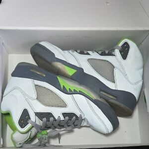 Jordan Air 5 Retro in Silver and Green